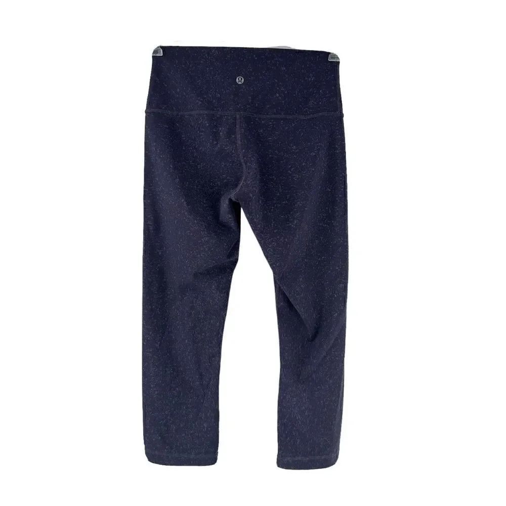 Lululemon Wunder Under Indigo Spray Cadet High Rise Crop Size 6 Luxtreme Purple